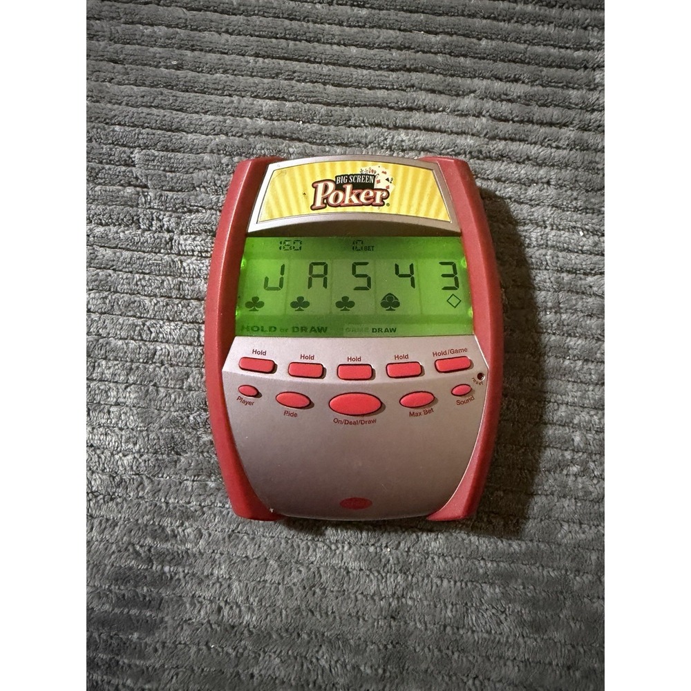 Radica Big Screen Poker Electronic Handheld Game 2005 Travel LCD TESTED & WORKS